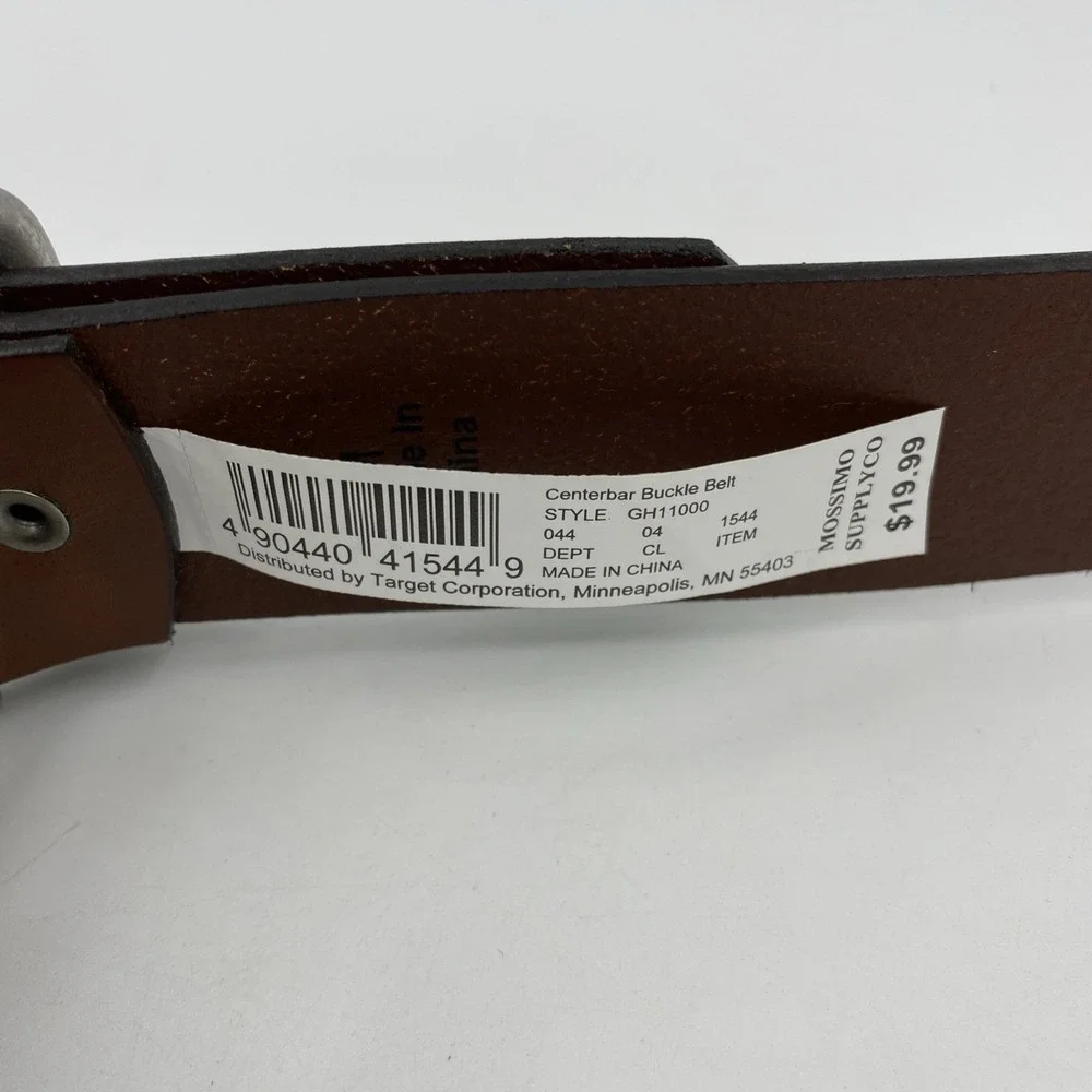Mossimo Men's Genuine Leather Brown Belt M 41 Inch Antique Finish/NWT‎ No Holes